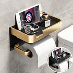 Supporto per Carta in Alluminio Spaziale Accessorio da Bagno Porta Telefono Mensola per WC
