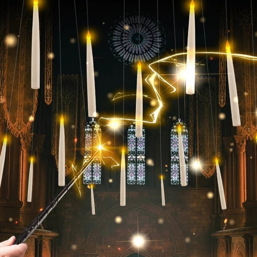SPELLFLAME – Candele Galleggianti Senza Fiamma a Batteria con Telecomando a Bacchetta Magica