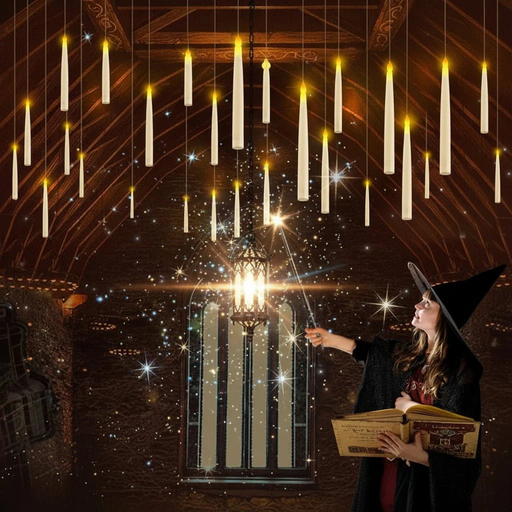 SPELLFLAME – Candele Galleggianti Senza Fiamma a Batteria con Telecomando a Bacchetta Magica