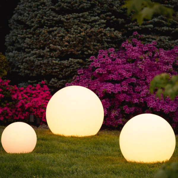 Luce da Giardino Esterna Moderna a Globo in PE LED Ricaricabile