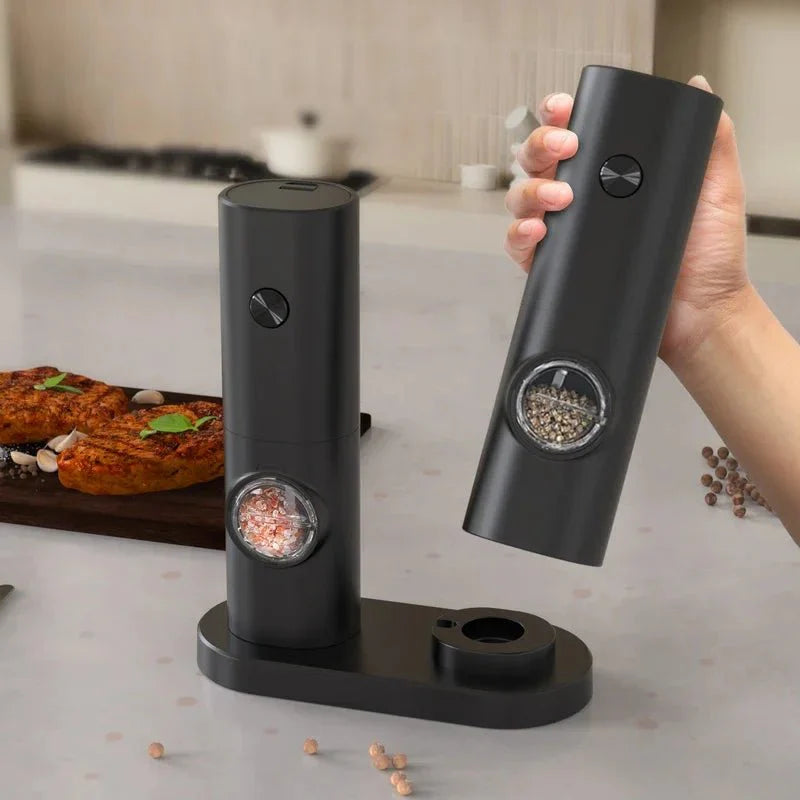 SPICEDUO – Set di Macinini Elettrici per Sale e Pepe con Grossore Regolabile