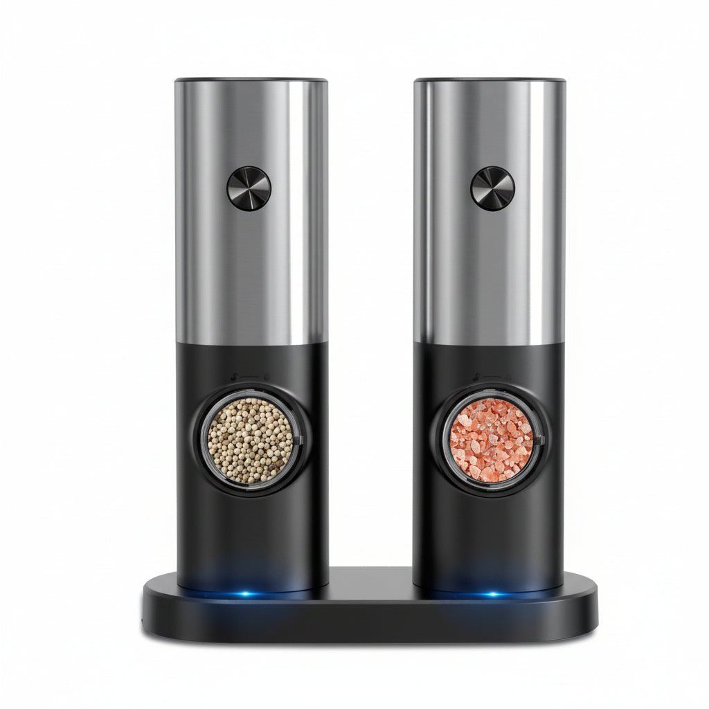 SPICEDUO – Set di Macinini Elettrici per Sale e Pepe con Grossore Regolabile