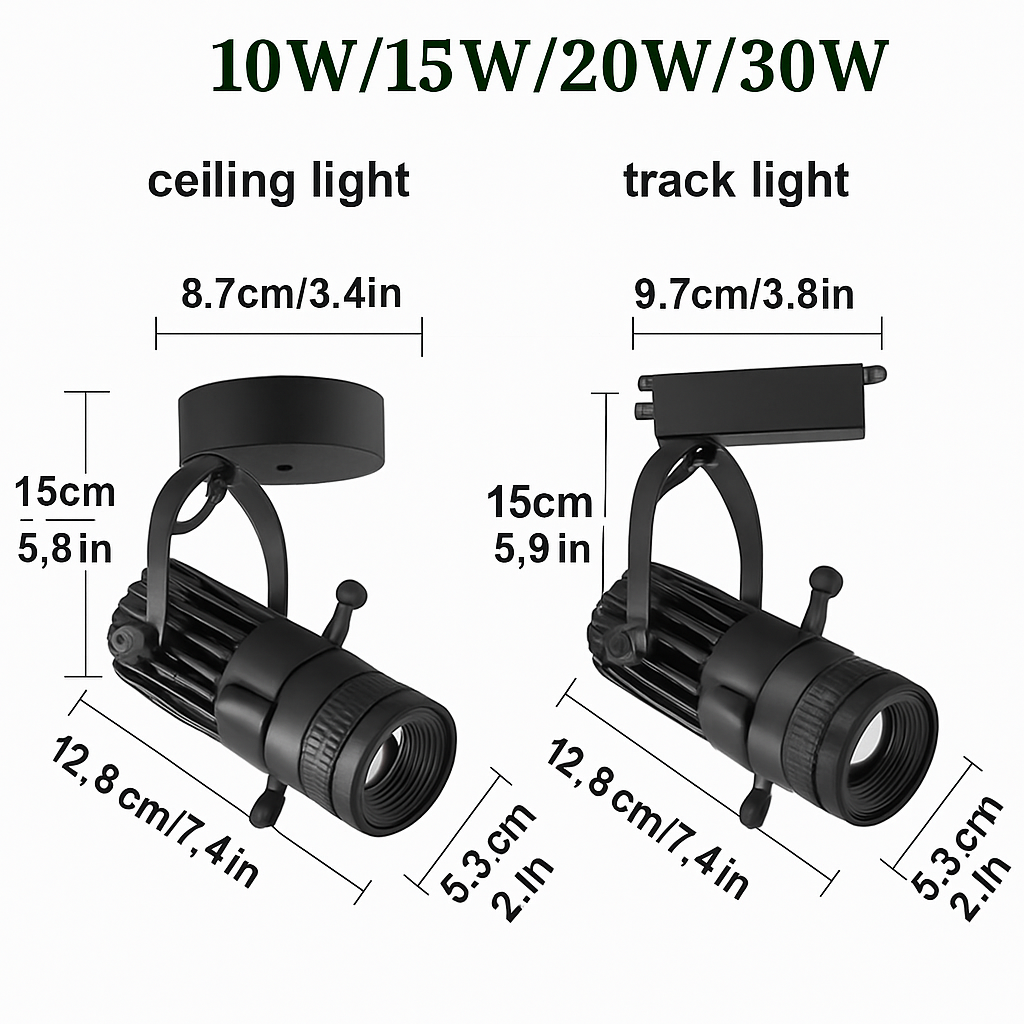 Spot LED orientabile con apertura regolabile