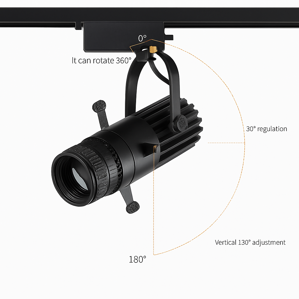 Spot LED orientabile con apertura regolabile