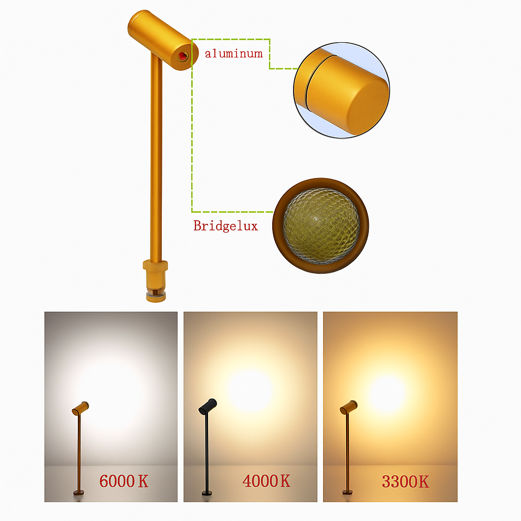spot luminoso led per vetrina gioielli regolabile