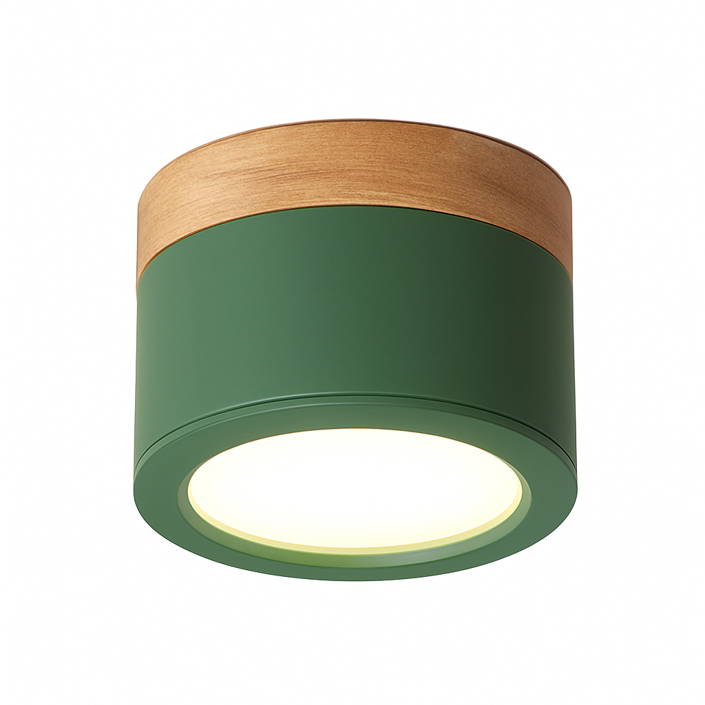 Faretto moderno a LED in legno e metallo colorato Allan