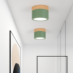 Faretto moderno a LED in legno e metallo colorato Allan