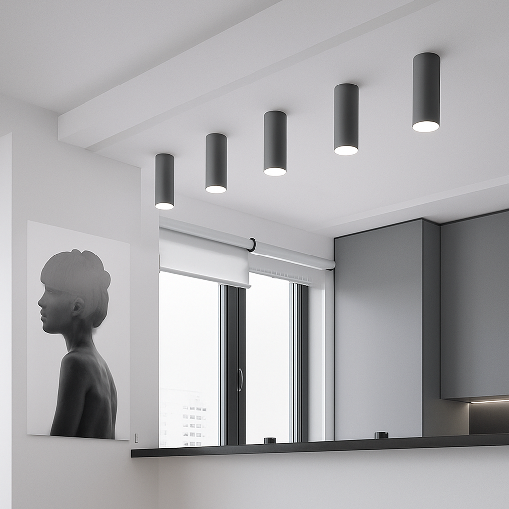 Spot LED moderno a forma di tubo dorato Grover