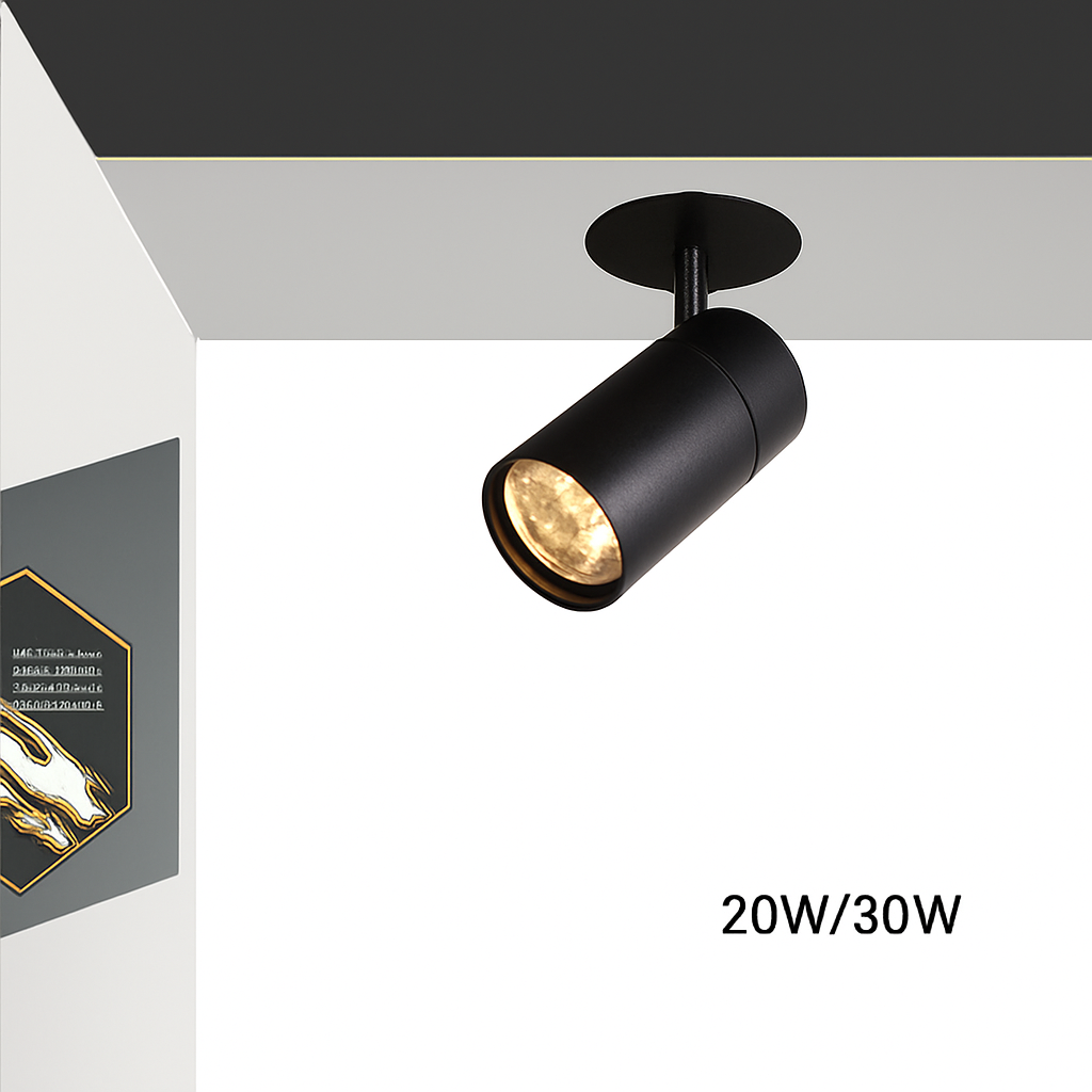 Spot plafoniera a LED tubo direzionale bianco o nero