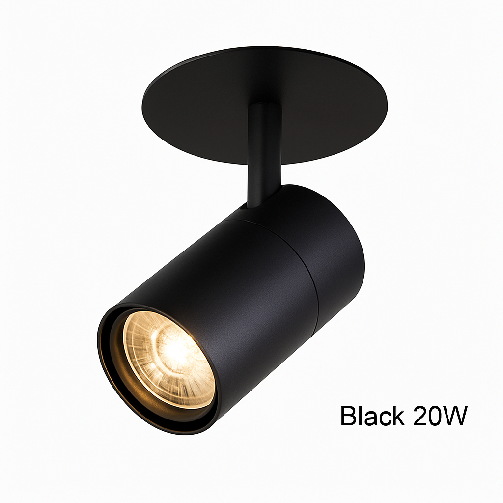 Spot plafoniera a LED tubo direzionale bianco o nero