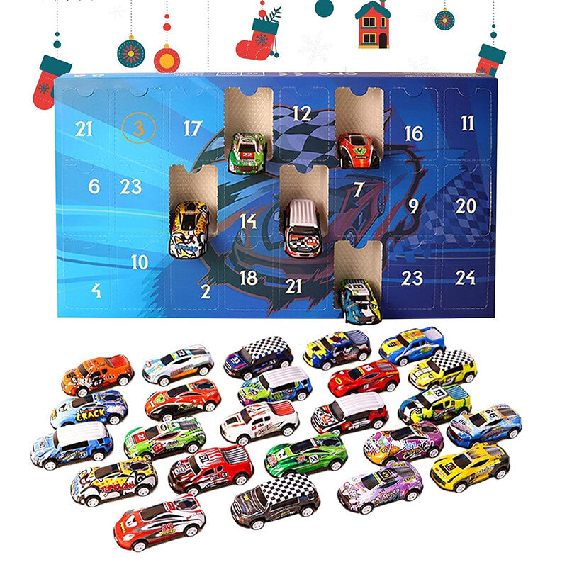 Calendario dell'Avvento RaceJoy | Conto alla rovescia festivo di 24 giorni con auto da corsa per bambini