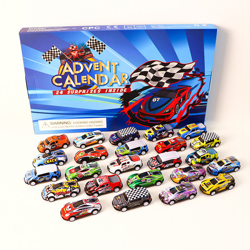 Calendario dell'Avvento RaceJoy | Conto alla rovescia festivo di 24 giorni con auto da corsa per bambini