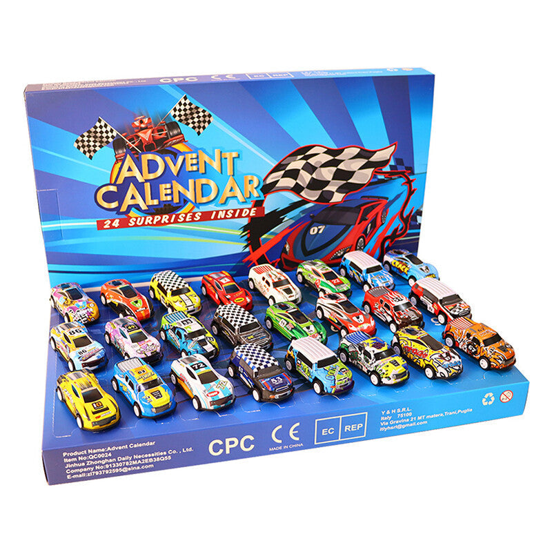 Calendario dell'Avvento RaceJoy | Conto alla rovescia festivo di 24 giorni con auto da corsa per bambini