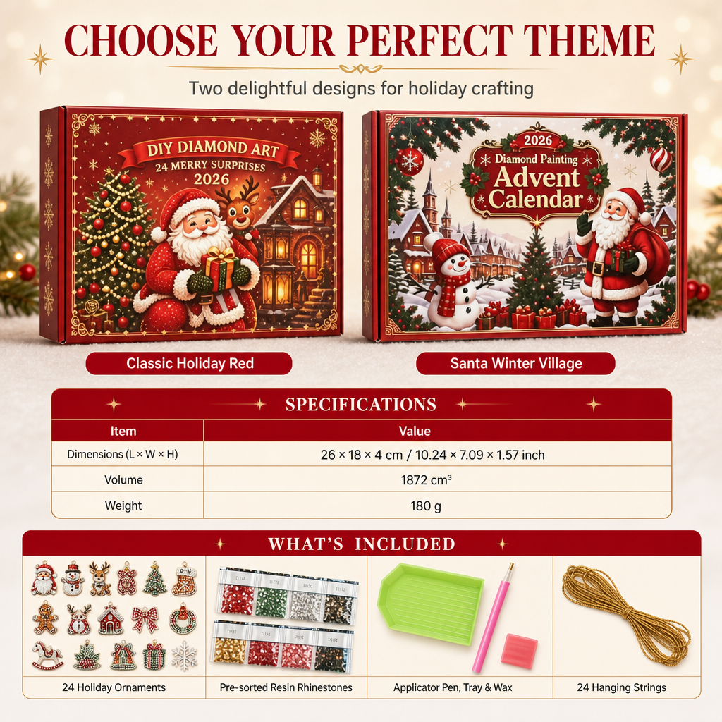 DIY Ornamenti di Natale Calendario dell'Avvento 2026 – 24 Giorni