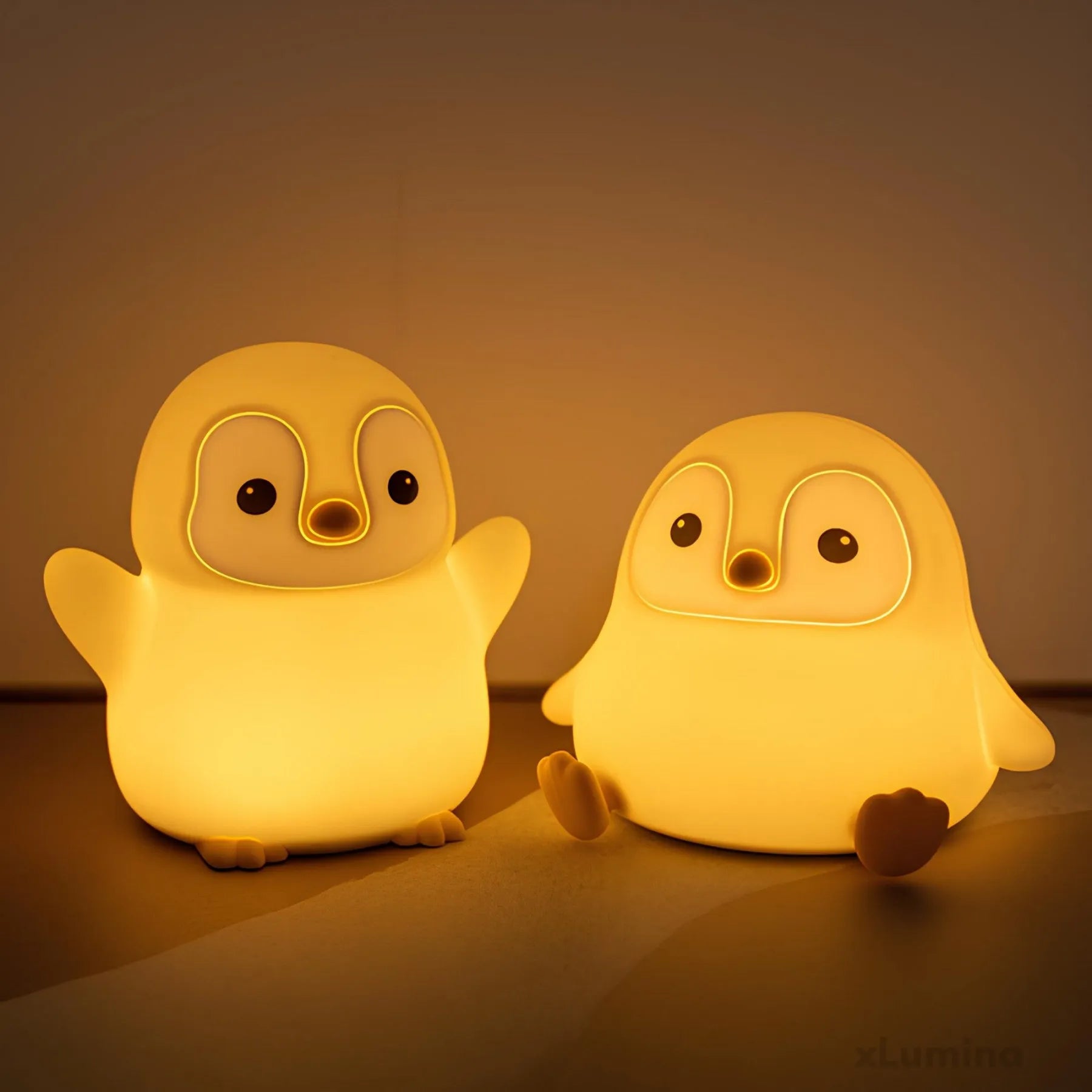 PenguGlow - Deliziosa lampada LED a forma di pinguino con luce morbida che cambia colore