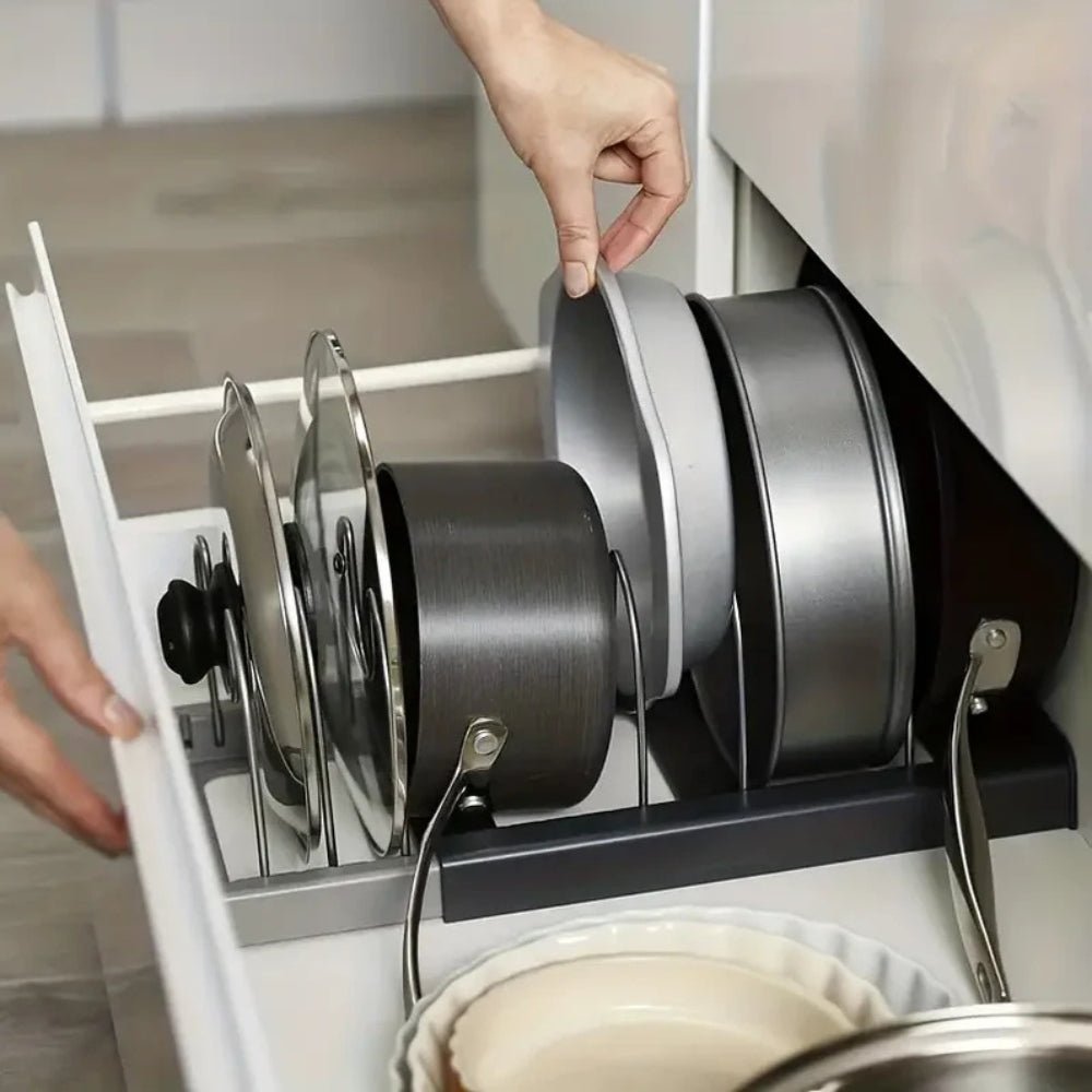 STABLECHEF – Organizzatore da Cucina in Metallo Regolabile con Grip Sicuro