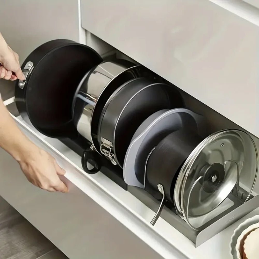 STABLECHEF – Organizzatore da Cucina in Metallo Regolabile con Grip Sicuro
