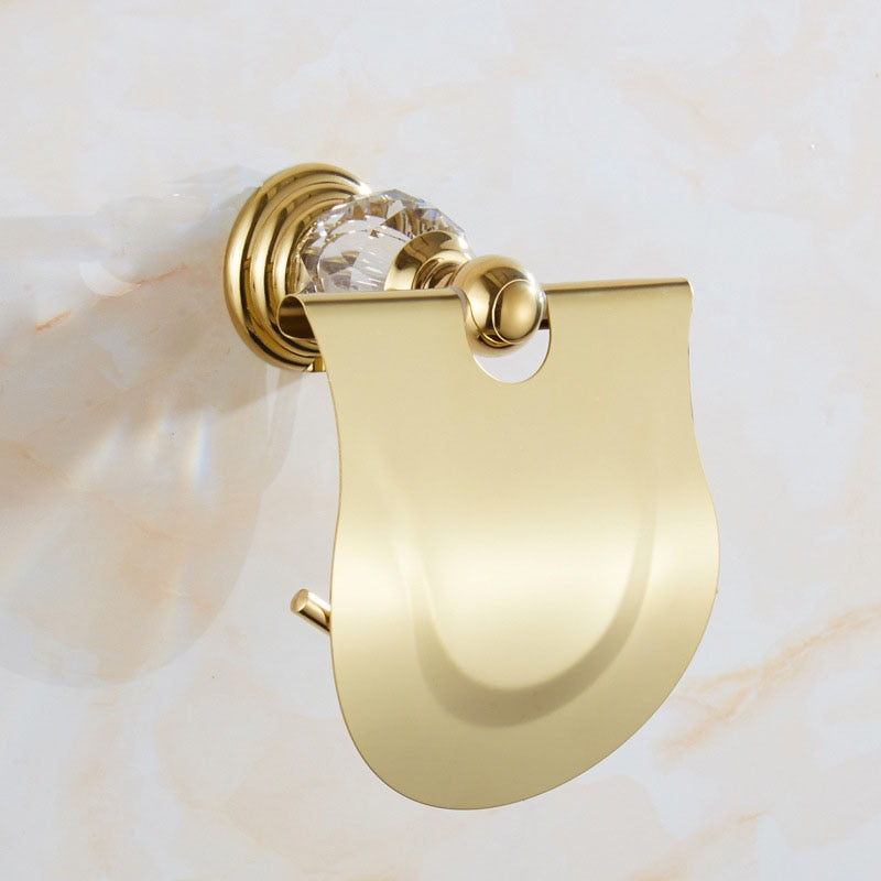 Accessori per bagno in acciaio inox e cristallo, porta carta