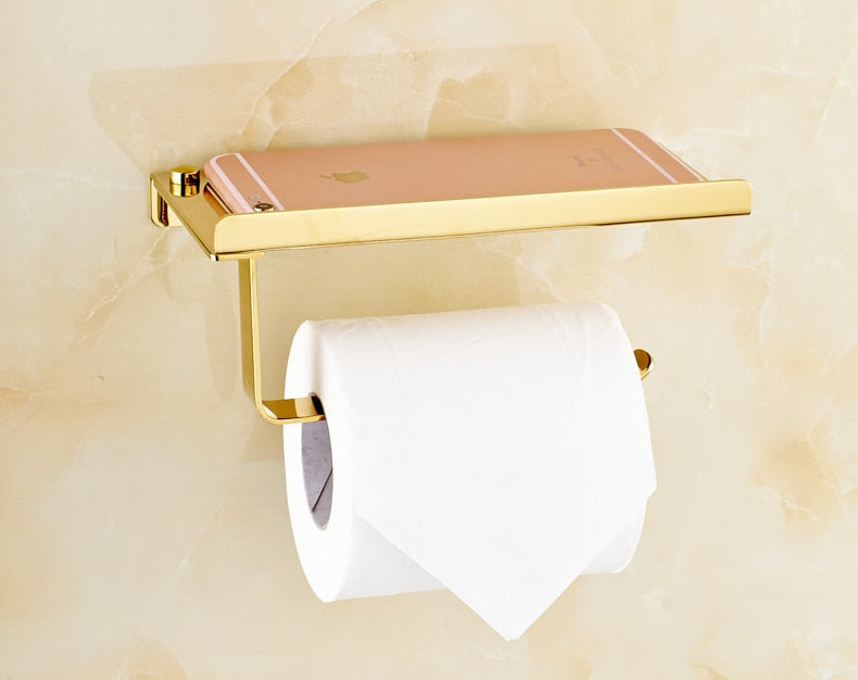 Supporto per telefono da bagno in acciaio inossidabile con ripiano