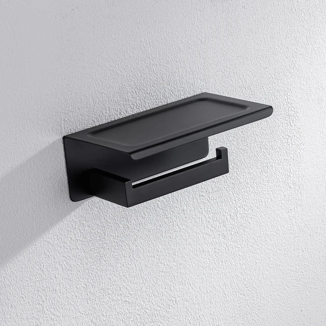 Porta carta igienica in acciaio inox da parete con ripiano accessorio