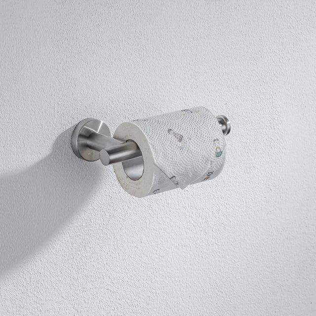 Porta carta igienica in acciaio inox da parete con ripiano accessorio