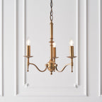 Lampadario Stanford 3 Luci Finitura Ottone Antico