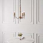 Lampadario Stanford 3 Luci Finitura Ottone Antico