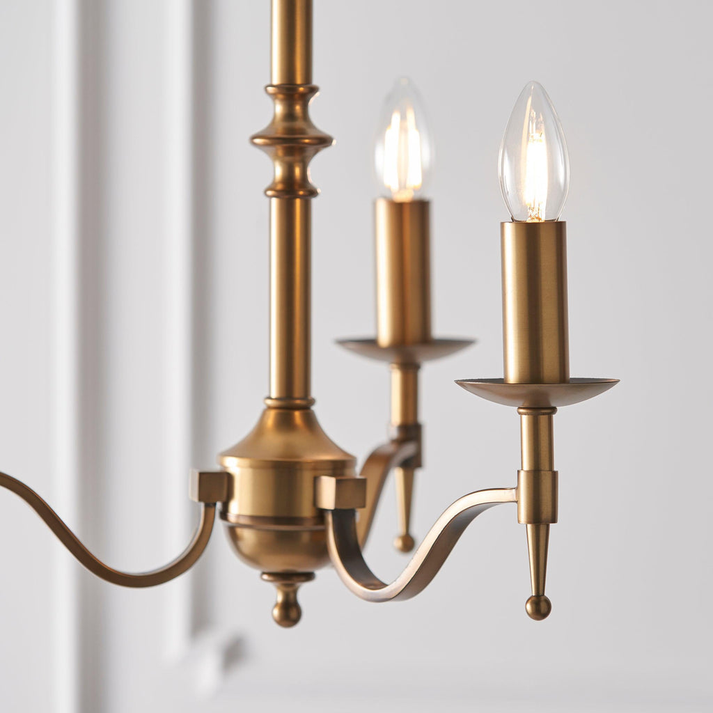 Lampadario Stanford 3 Luci Finitura Ottone Antico