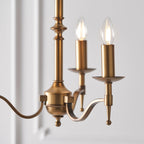 Lampadario Stanford 3 Luci Finitura Ottone Antico