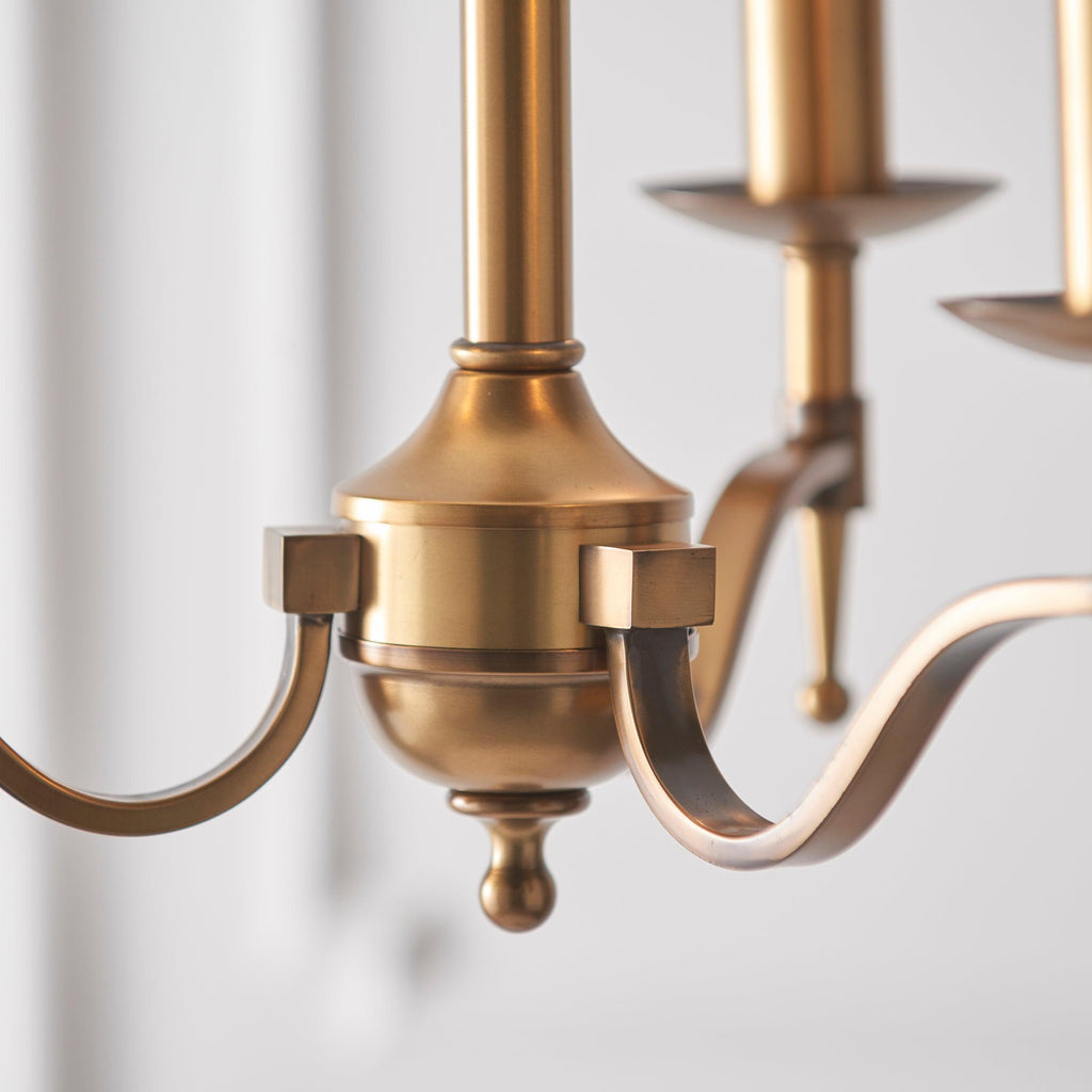 Lampadario Stanford 3 Luci Finitura Ottone Antico