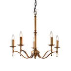 Lampadario Stanford 5 Luci Finitura Ottone Antico