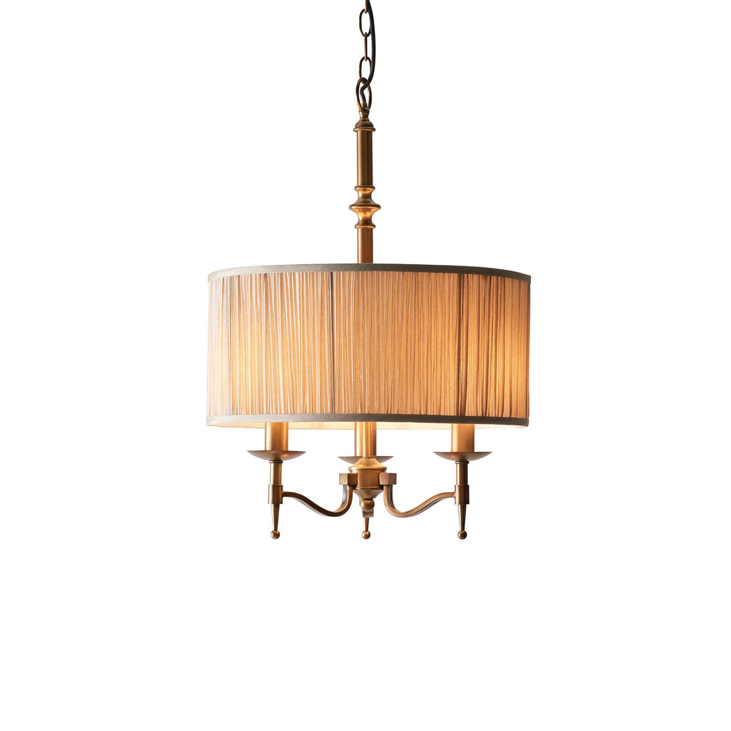 Interiors 1900 Stanford Finitura Ottone Antico Lampadario a 3 Luci