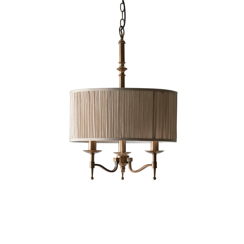 Interiors 1900 Stanford Finitura Ottone Antico Lampadario a 3 Luci