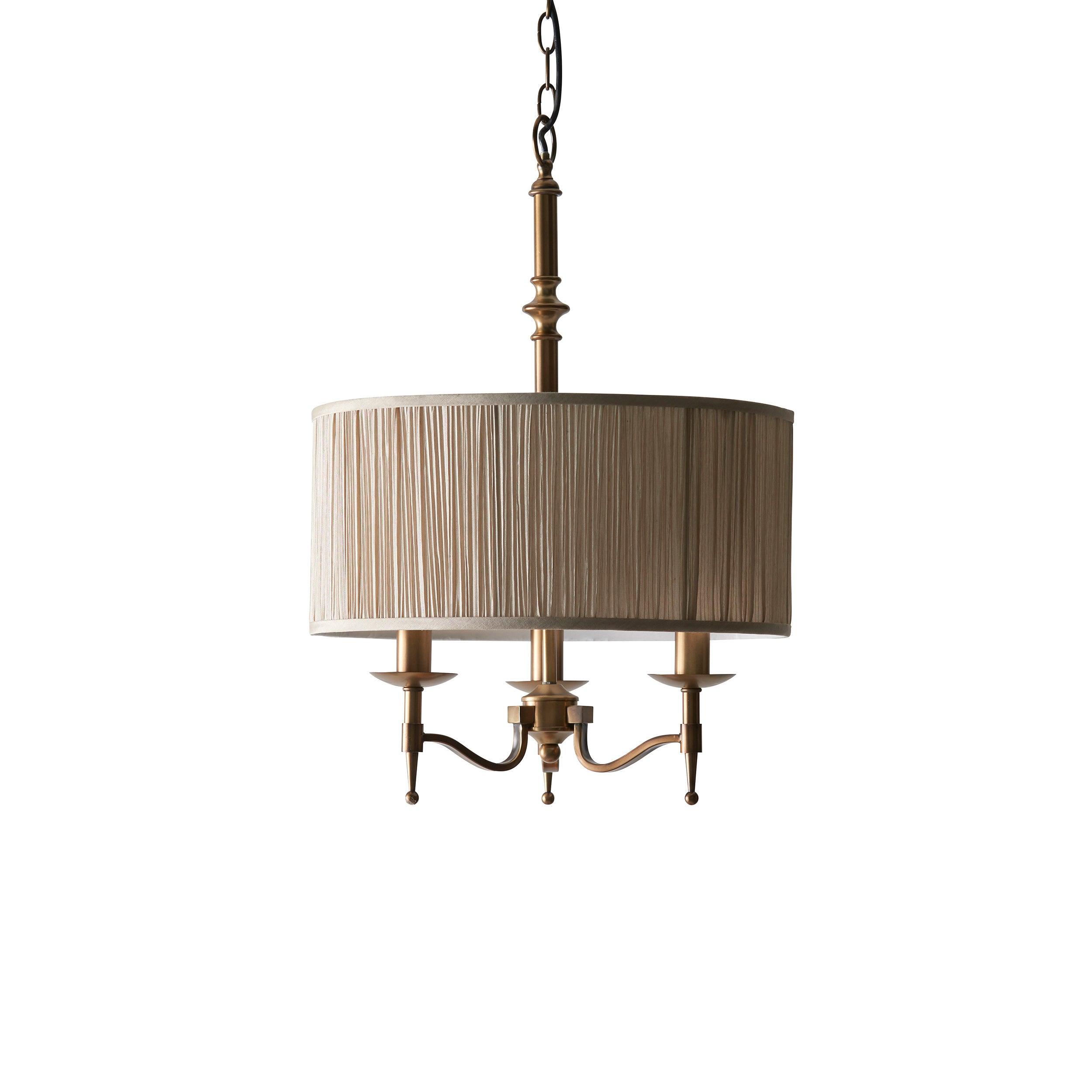 Interiors 1900 Stanford Finitura Ottone Antico Lampadario a 3 Luci