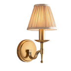 Applique Singola in Ottone Antico Stanford con Paralume Beige