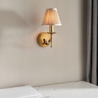 Applique Singola in Ottone Antico Stanford con Paralume Beige