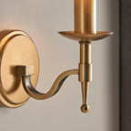 Applique Singola in Ottone Antico Stanford con Paralume Beige