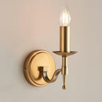 Applique Singola in Ottone Antico Stanford con Paralume Beige