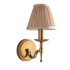 Applique Singola in Ottone Antico Stanford con Paralume Beige