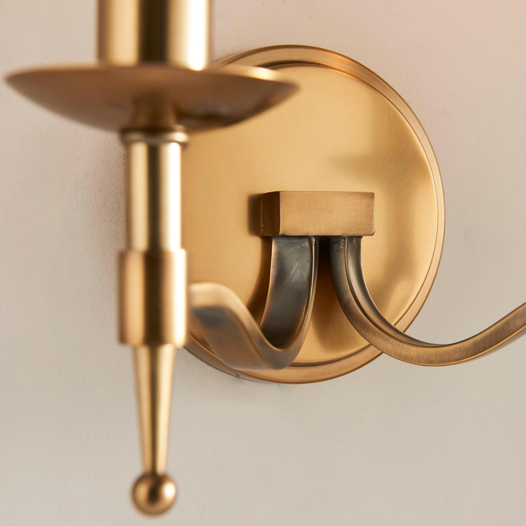 Applique doppia in finitura ottone antico Stanford