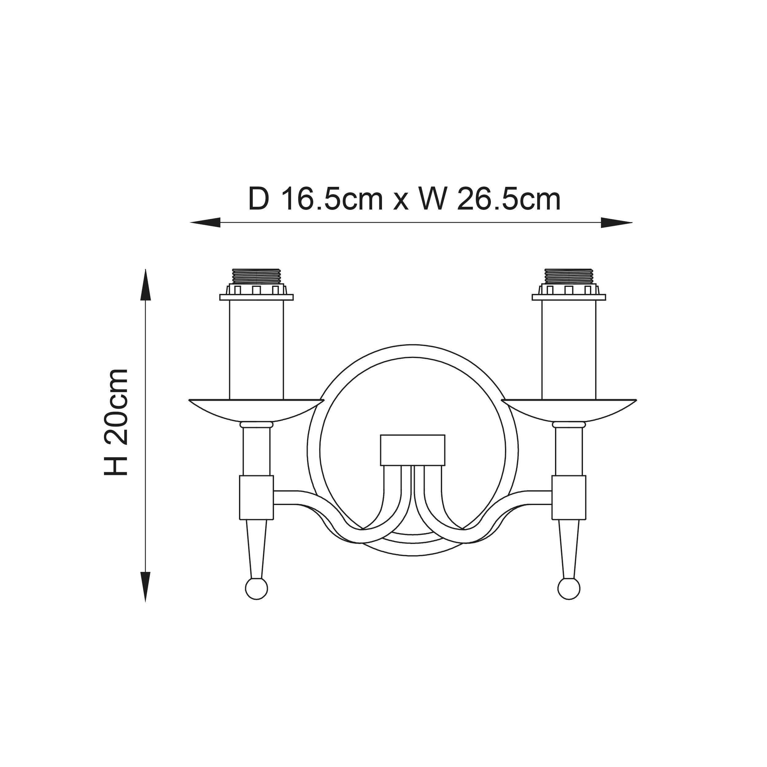 Applique doppia in finitura ottone antico Stanford
