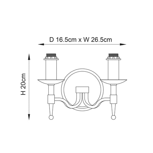 Applique doppia in finitura ottone antico Stanford