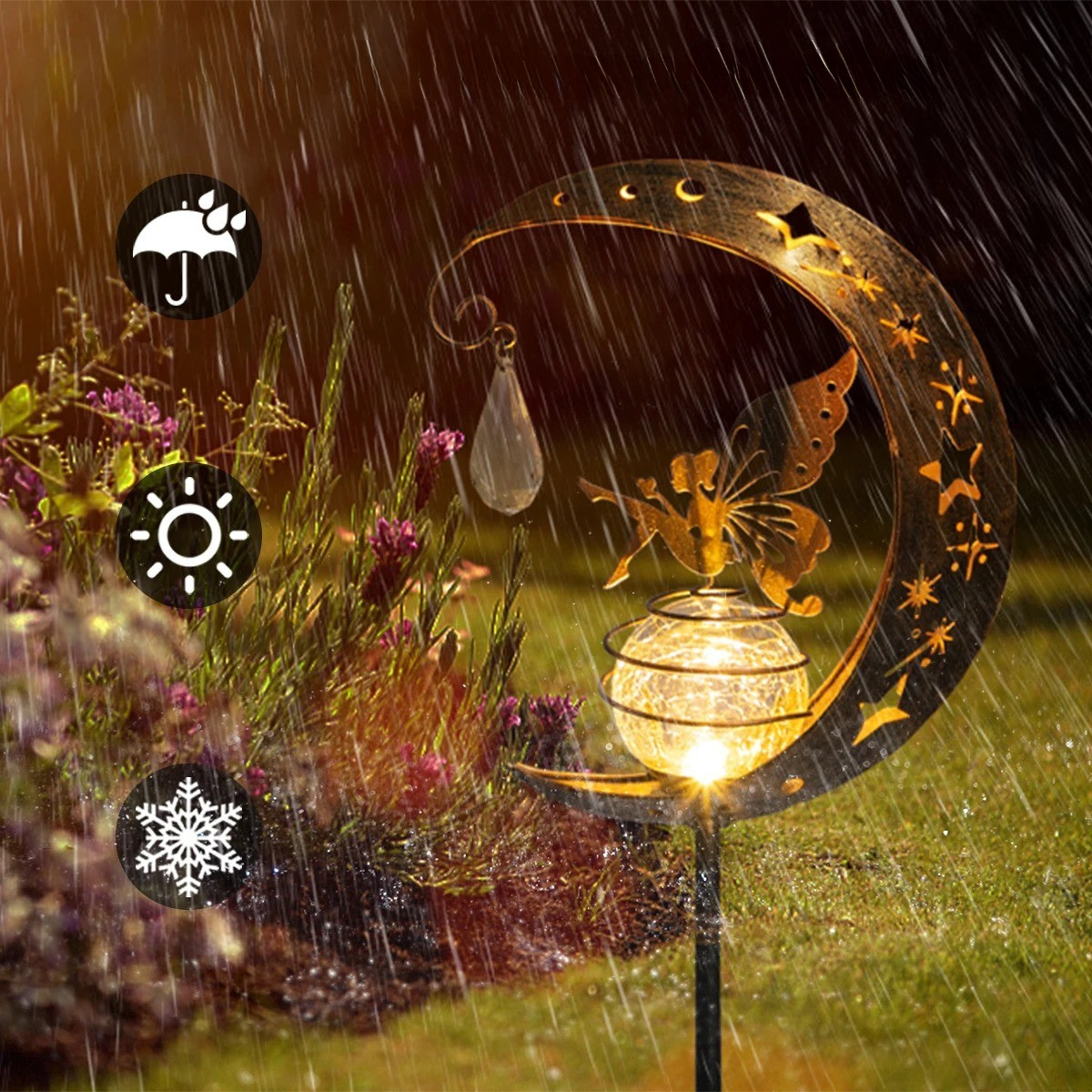 StellaGuardian Light - Luce Solare a Forma di Luna e Fata Impermeabile