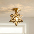 Brillistar – Lampada da soffitto a forma di stella in ottone con design in vetro classico