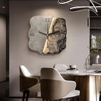StoneAura – Orologio da parete moderno effetto arenaria con movimento al quarzo silenzioso