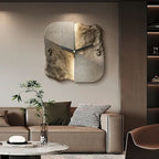 StoneAura – Orologio da parete moderno effetto arenaria con movimento al quarzo silenzioso