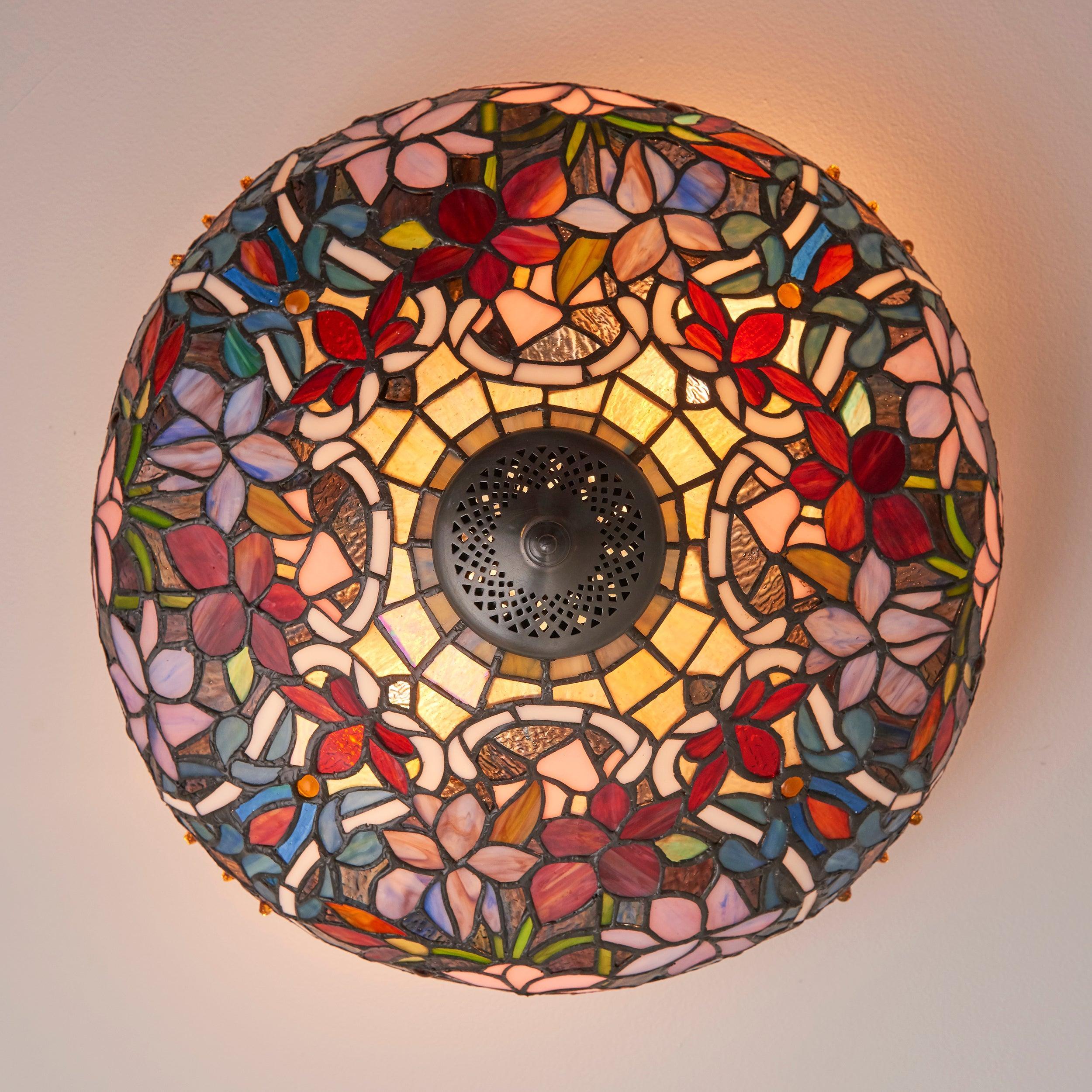 Interiors 1900 Sullivan Flush Tiffany Lampada da Soffitto