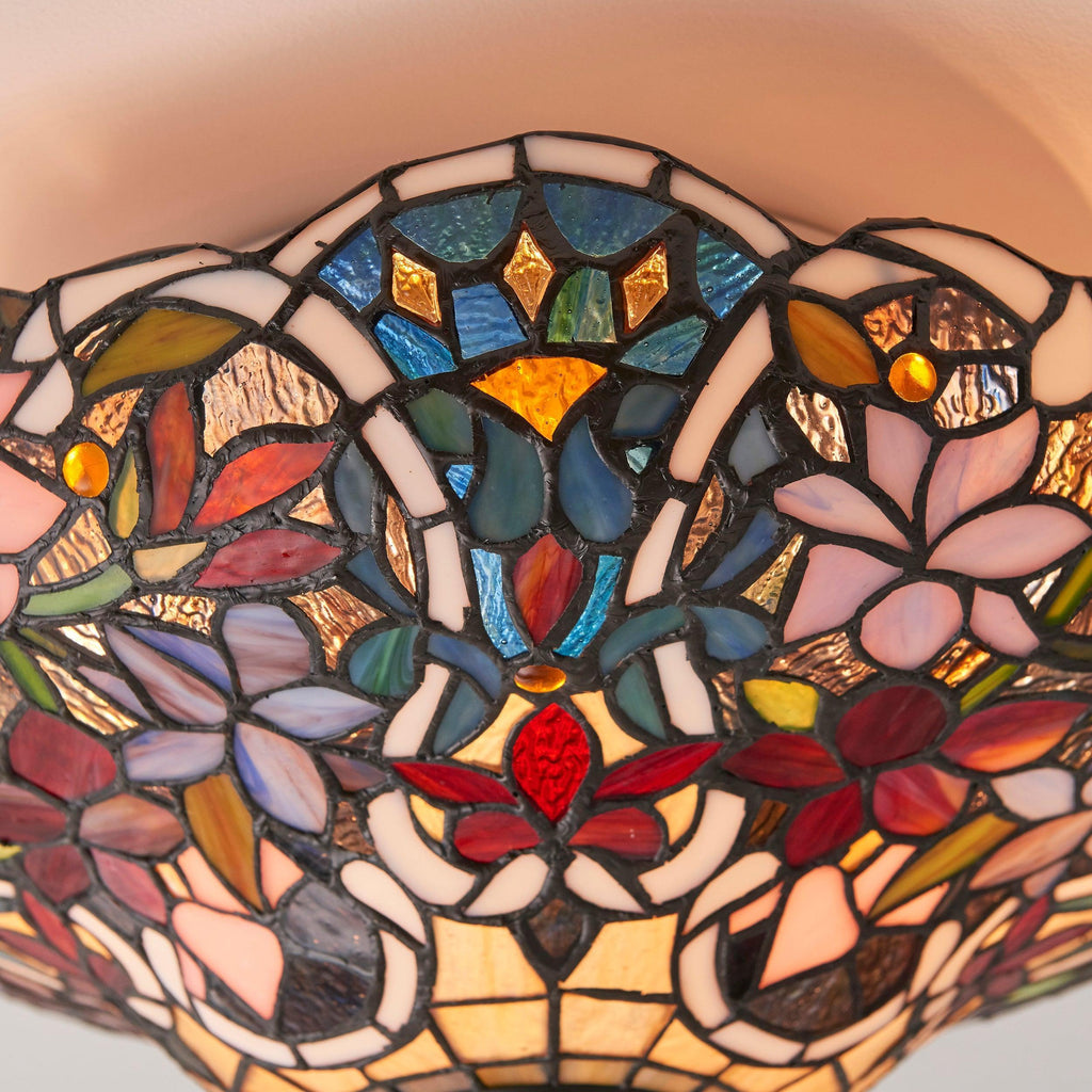Interiors 1900 Sullivan Flush Tiffany Lampada da Soffitto
