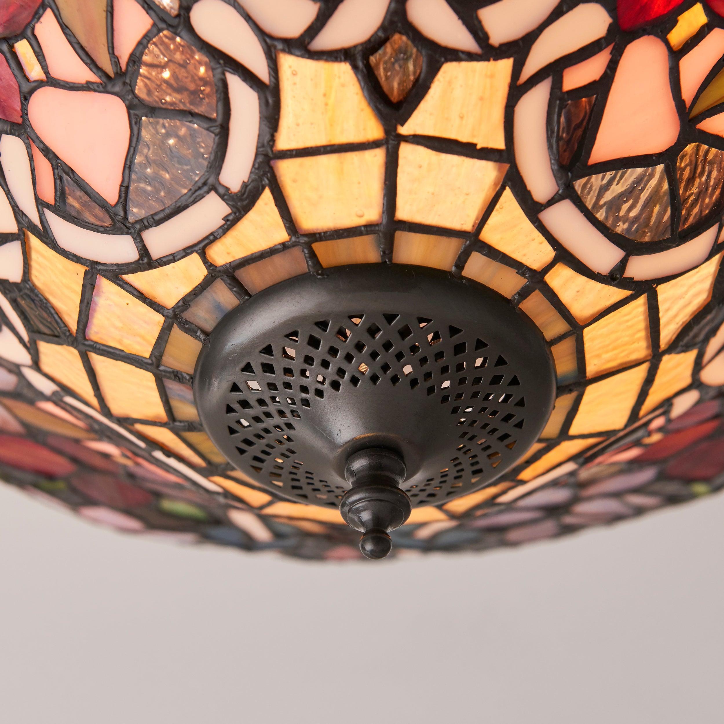 Interiors 1900 Sullivan Flush Tiffany Lampada da Soffitto