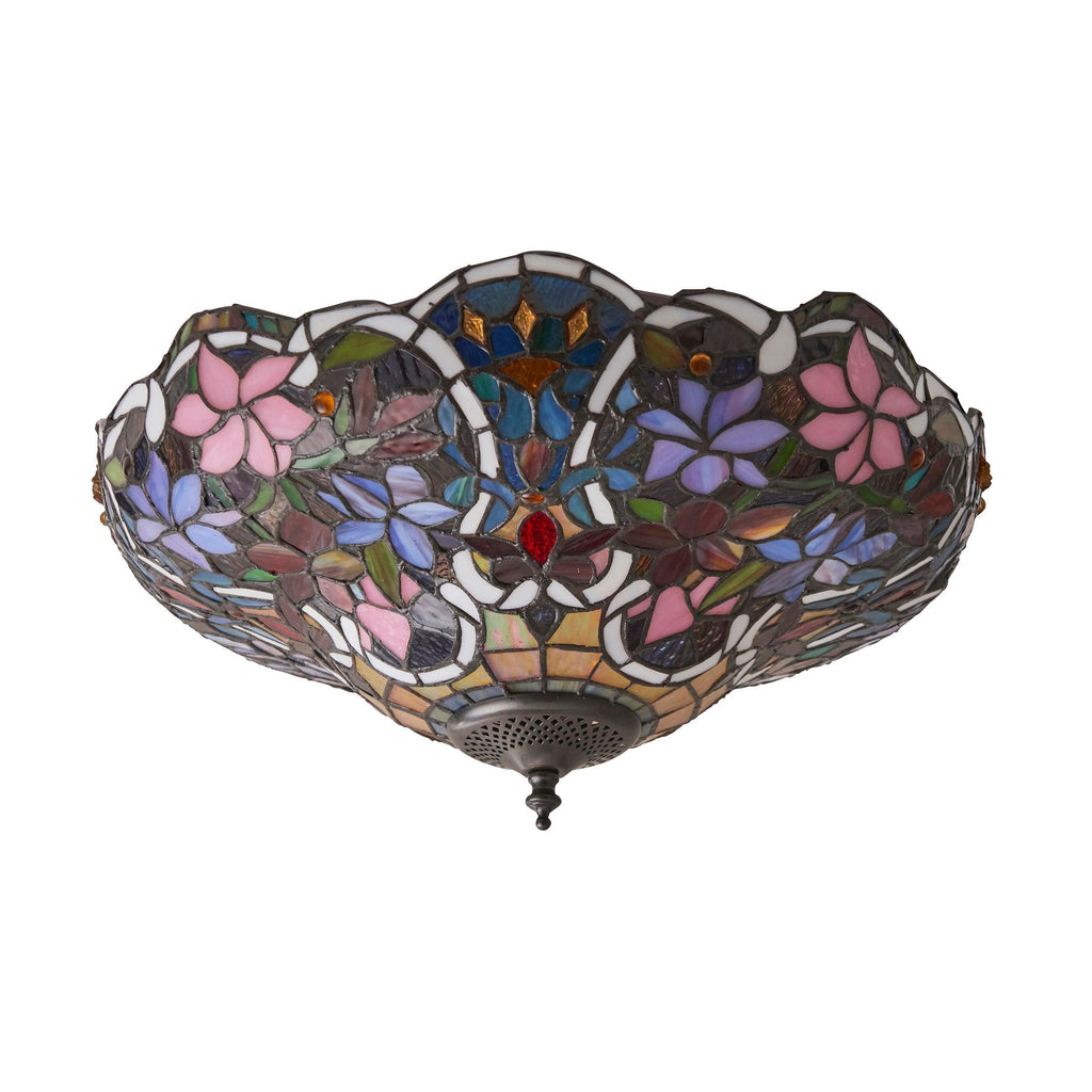 Interiors 1900 Sullivan Flush Tiffany Lampada da Soffitto